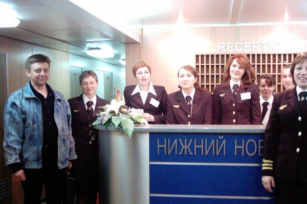 Менеджеры Московского филиала ВФТ на теплоходе Нижний Новгород.